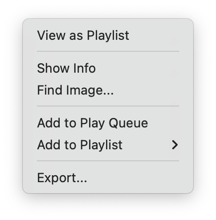 Album context menu